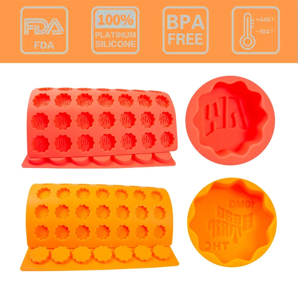 Factory Free Sample 50 Hole Gummy Customized Shape Silicon Resin Mold, Silicon Chocolate Molds, Silicone Ice Cube Tray