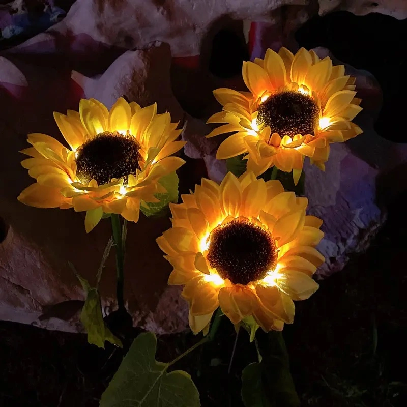 LED Lantern Outdoor Garden Courtyard Decorative Solar Flower Light Festival Atmosphere Lawn Solar Sunflower Lamp