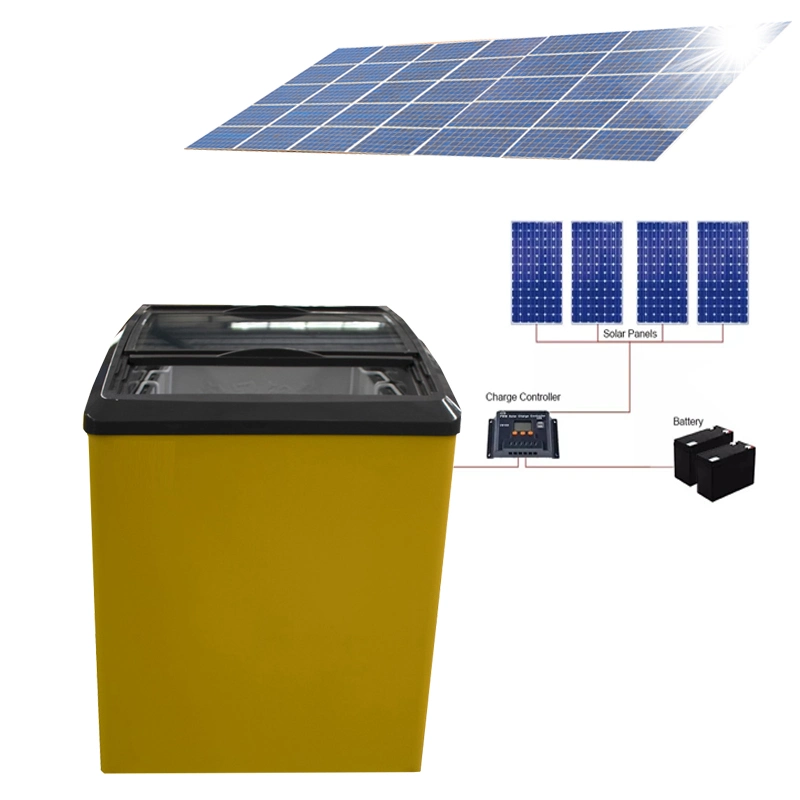 Solar portátil 12V DC cámara de ultracongelado pecho con batería recargable