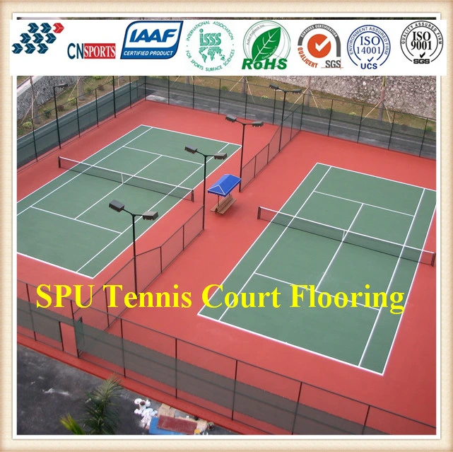 Sol sportif en pu de silicone pour terrain de tennis