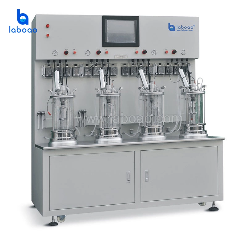 Laboao Basic Multi Parallel Glass Bioreactor Fermenter Jacketed Bench Top Bioreactors