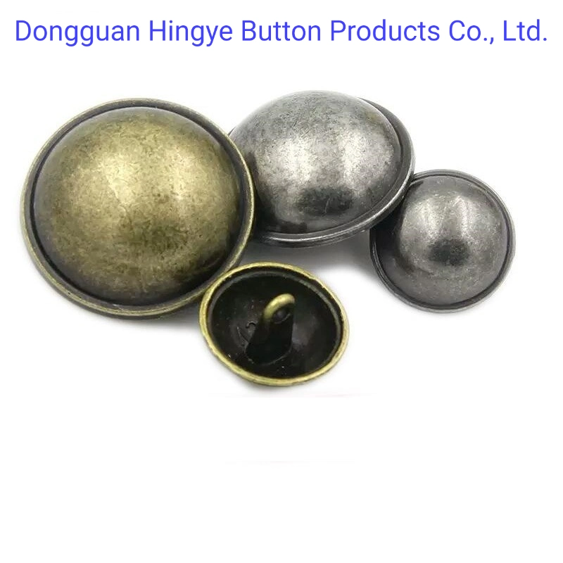 Old Silver Color Metal Button Zinc Alloy Metal Sew on Shank Button for Coat Garments Accessories