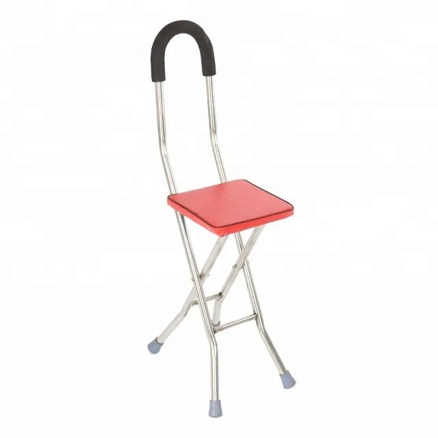 Hole Sale New Online Folding Non-Slip Cane Stool for Senior Citizens