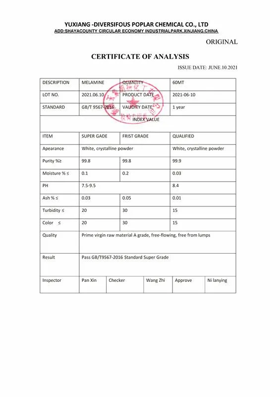 Chemical Resistance Melamine Urea Formaldehyde Resin Melamine Powder