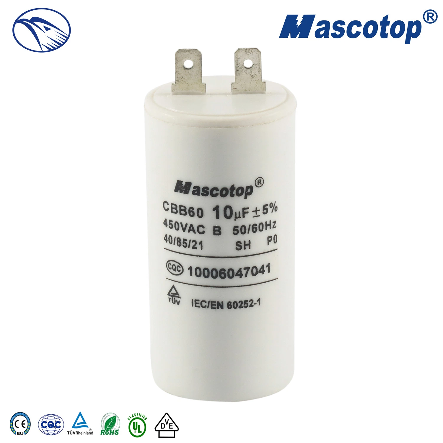 Refrigeración Cbb60 Motor Capacitor 450VAC 50/60Hz con Certificación CE TUV UL