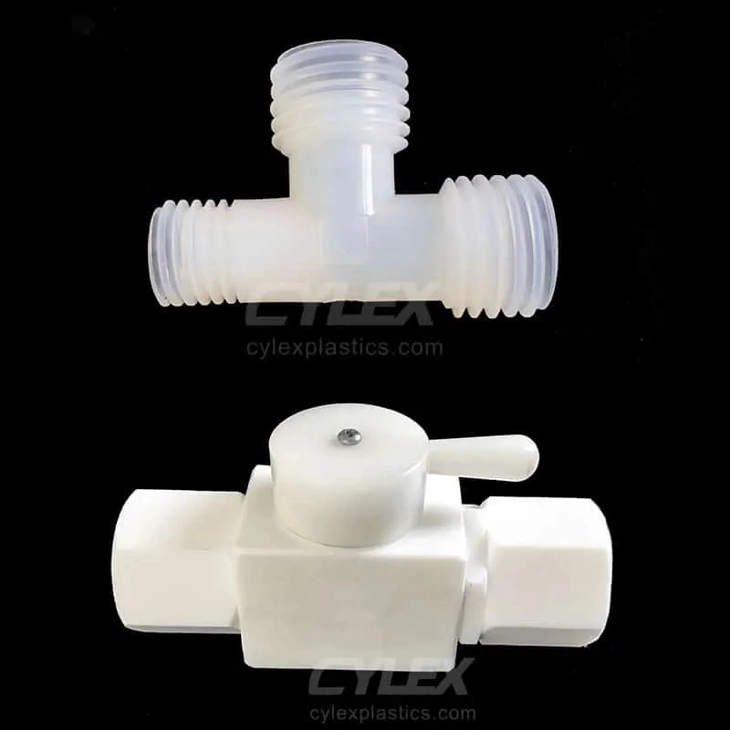 PFA/PVDF/PTFE Valves & Fittings for Fluid Handling Solutions Moulded Plastic and Molding Service