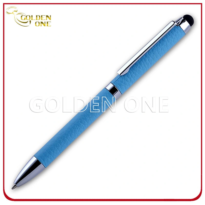 Promotion bon marché en caoutchouc personnalisé stylo à bille de métal