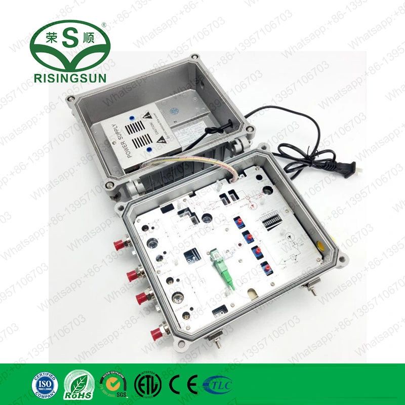Y 4 Salidas CATV amplificador de nodos ópticos para exteriores Fibra óptica Transmisor receptor