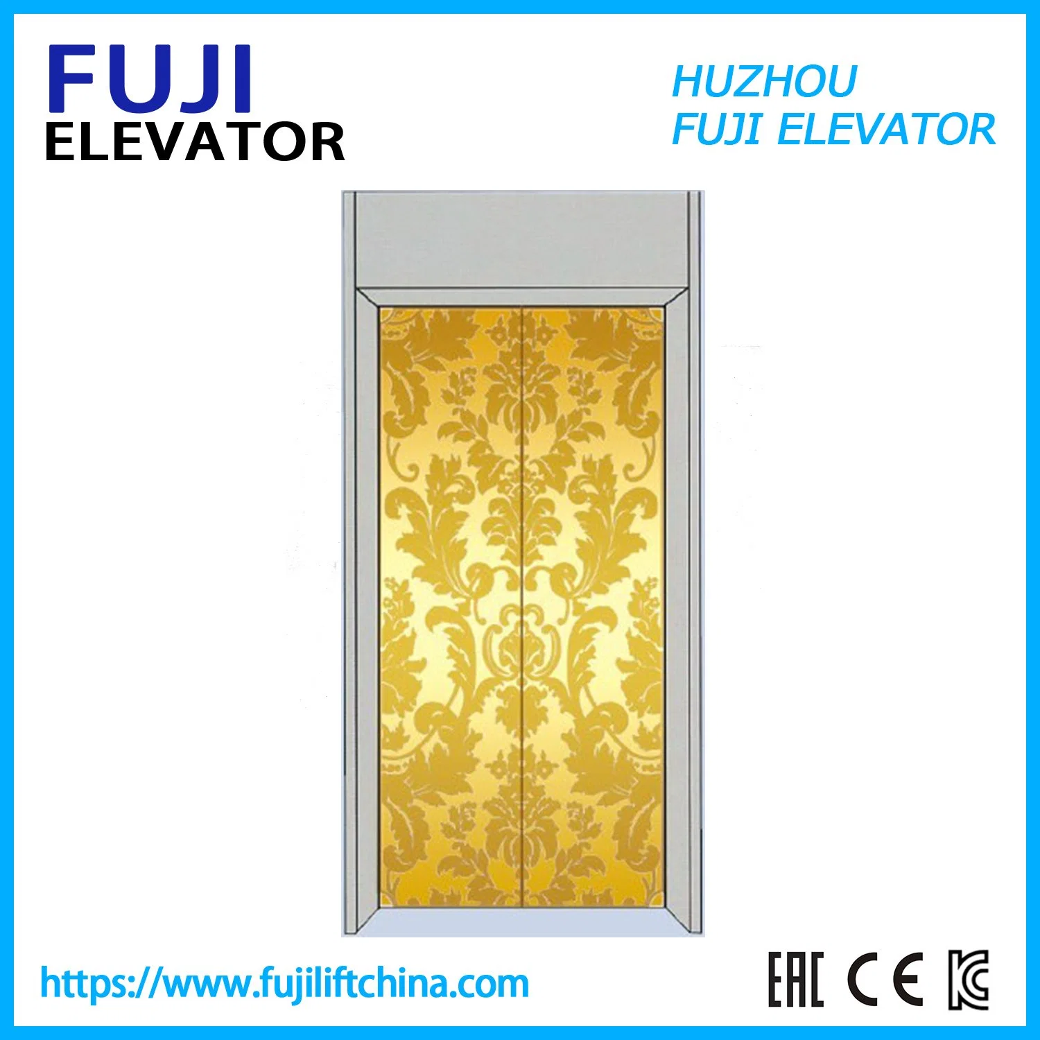 Hairline Stainless Steel 450-1600 Kgs FUJI High Quality Export Wooden Case Manned Home Lift