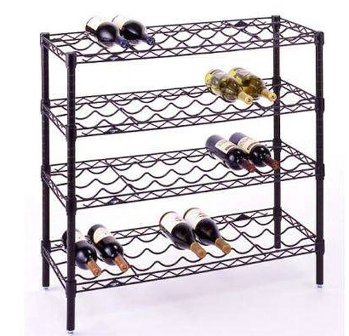 4 Tiers Inclined Chrome Display Wire Shelving Rack at Canton Fair Exhibition