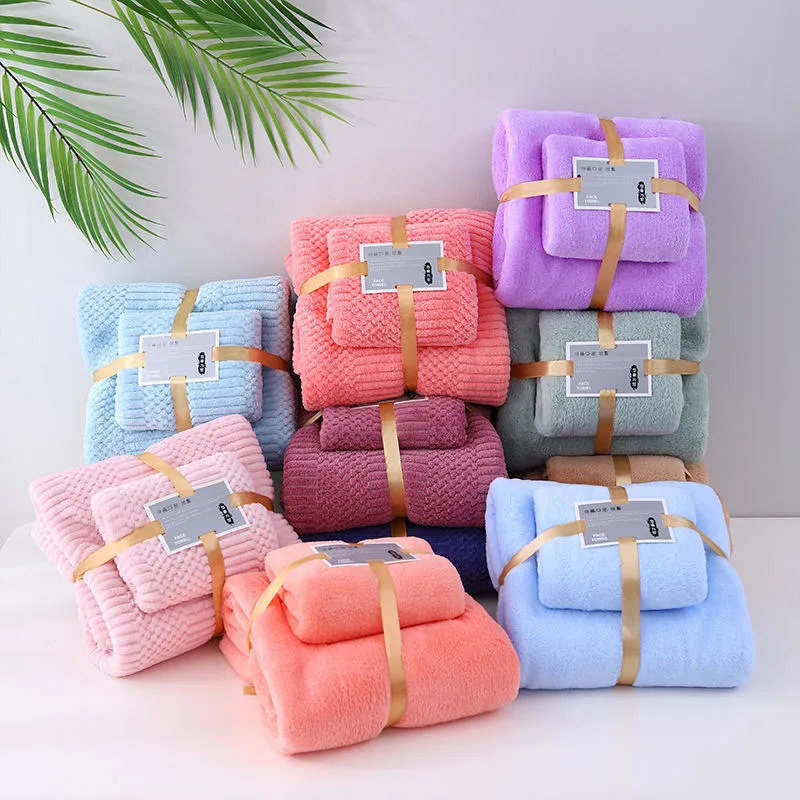 Coral Velvet Absorvent toalla de baño de regalo de 2 piezas Establecer