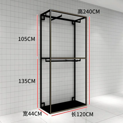 Магазин золото из нержавеющей стали напольная подставка High-end магазин одежды на дисплее