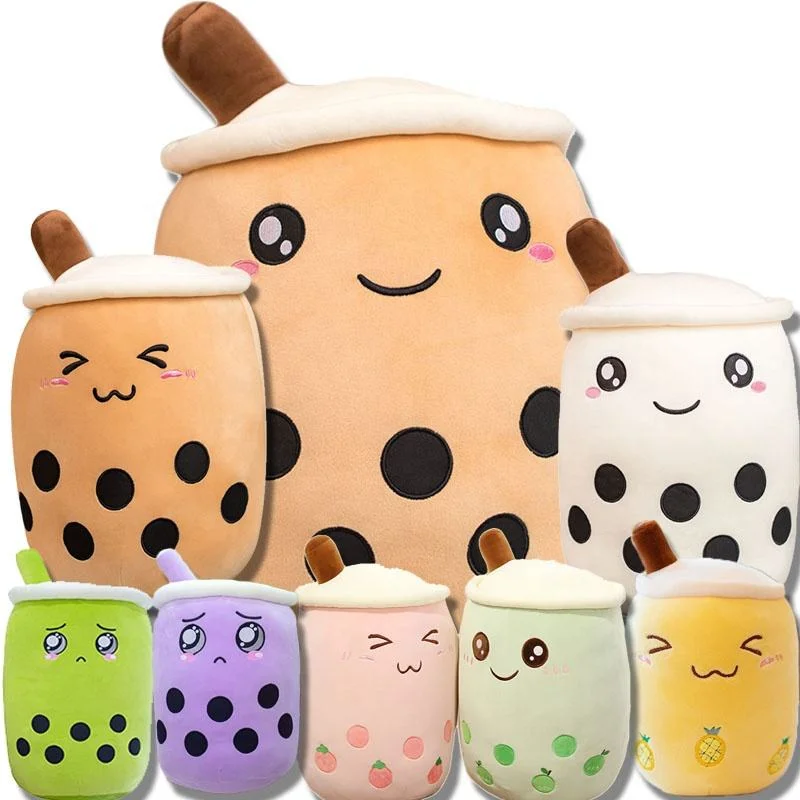 New Soft Stuffed Bubble Milk Tea Plushie Doll Gifts for Kids Boba Tea Plush Pillow Cushion Stuffed Toys