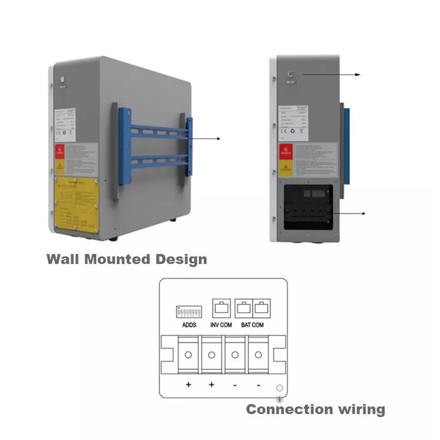 Hfie 48V 100Ah 200Ah монтироваться на стену Li ion аккумуляторы для солнечных домашних систем хранения литиевых батарей питания на стену