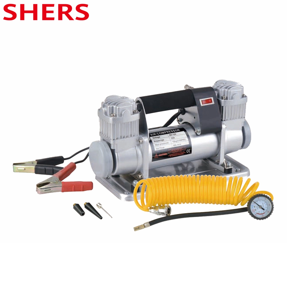 12V Heavy Duty Twin 40mm Cylinder Inflate Tires Car Air Compressor