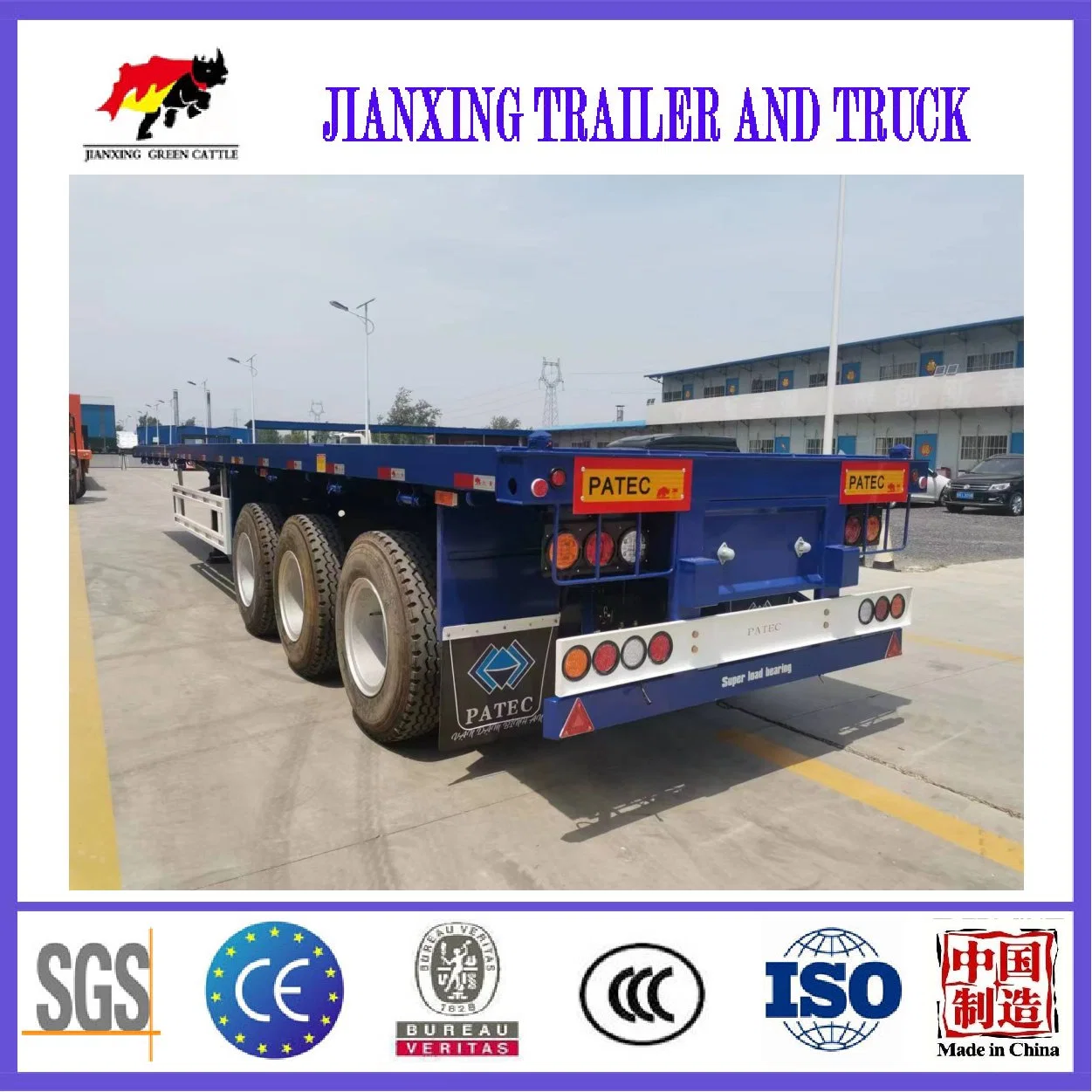 40FT Flatbed Container Semi Trailer Platform Used Flat Bed for Sale