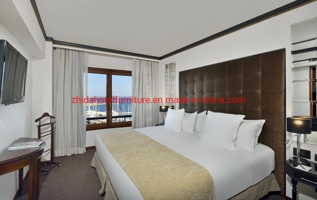 Отель спальня мебель дешевый отель - апартаменты Villa мебели используется с одной спальней и гостиной бархатным изголовьем кинг сайз