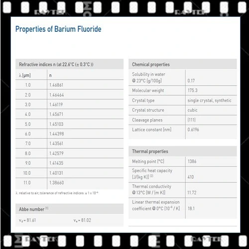 Procesamiento de fluoruro de bario/filtro de fluoruro de bario/Grado óptico Baf2