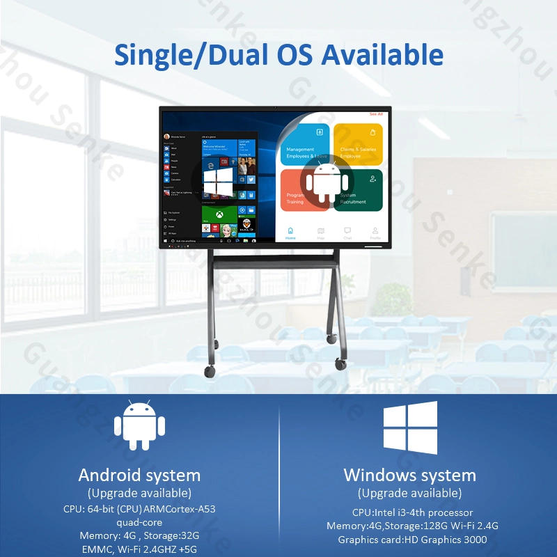 UHD-LCD-Display für Wandmontage, 86 Zoll, All-in-One-PC Interaktives Schulungsraum Mit Touchscreen-Smart White Board