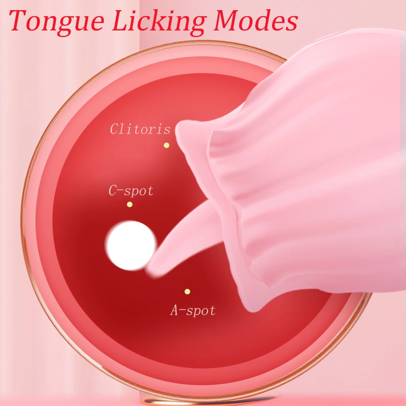 Tétine de forme de fleur rose de la langue de sucer clitoridien vibrateur vibreur