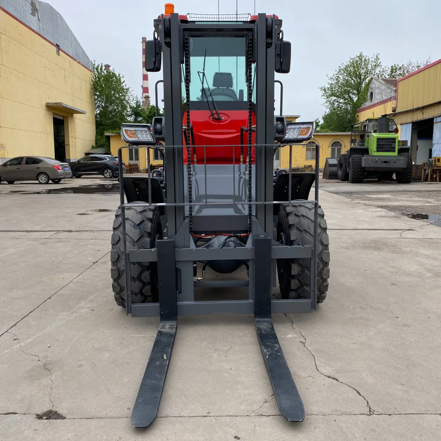 3.5ton Rough Terrain Forklift, 4 Wheel Drived, Chinese Top Engine, off Road Fork Lift Truck, Diesel All Terrain Forklift