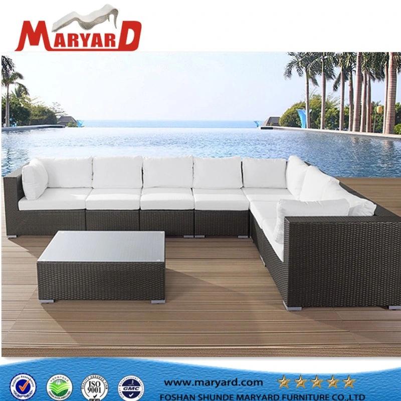 Luxury Outdoor Rattan Sofa Set Synthetic Rattan Wicker Furniture Suitable for Yacht Leisure Projects