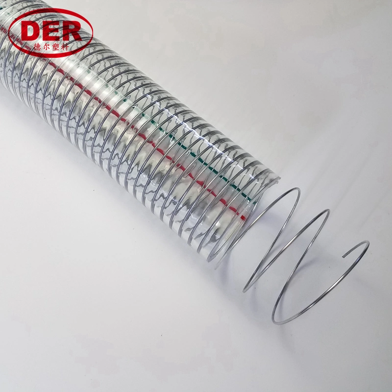 1/4"~10" Clear/Transparent PVC Plastic Spiral Steel Wire Suction/Discharge Water Soft Hose