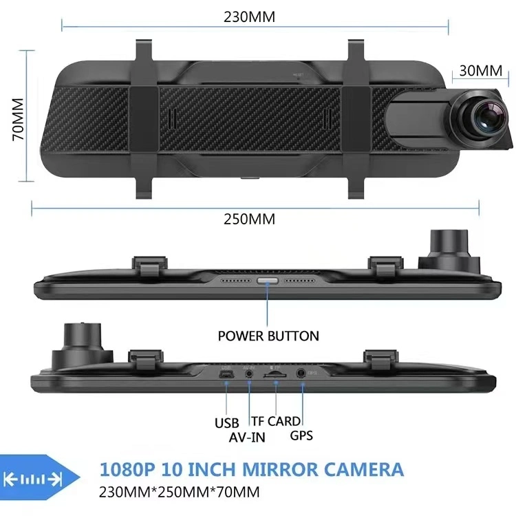 Latest Smart Digital DVR Dash Mirror Car Rear View Camera with G Sensor