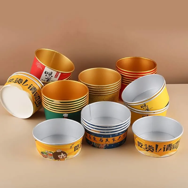 Food Cheapest 300 Ml Kraft Bowls with Lid Ice Cream Paper Bowl