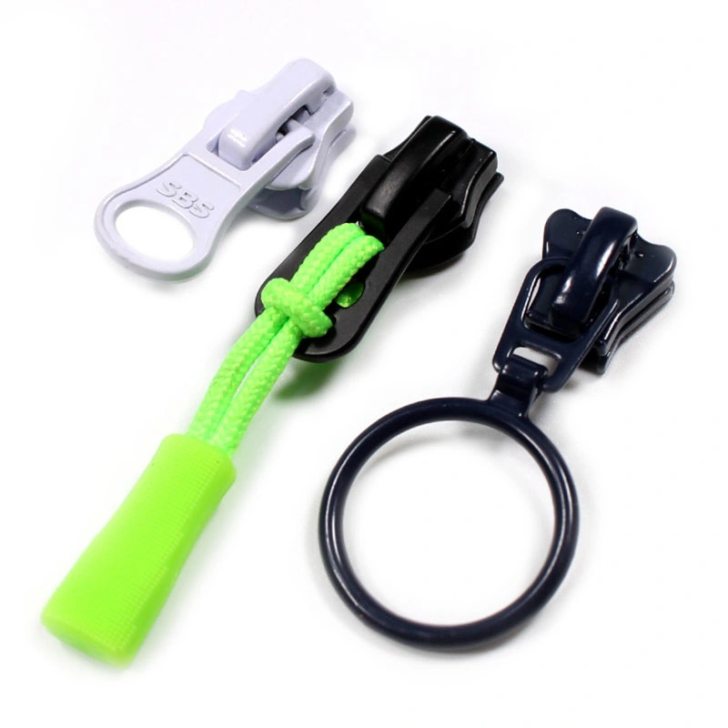 Light Green Rubber Zipper Puller Slider for Bag/Clothing Accessories