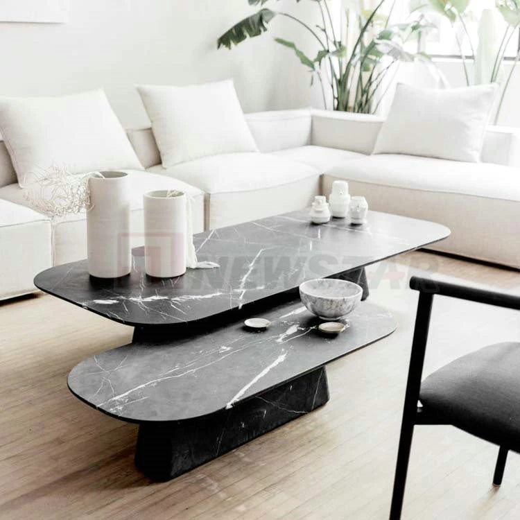 Living Room Furniture Modern Center Table Travertine Table Round Marble Table Marble Coffee Table