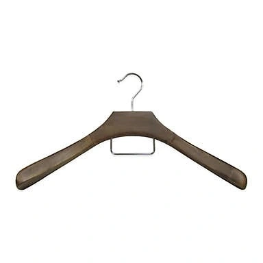 Suit Hanger with Non-Slip Wooden Bar in Walnut