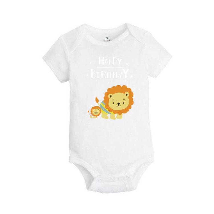 2019 Short Sleeve Baby Envelope-Neck Jumpsuit Funny Printed Cotton Baby Clothes Romper