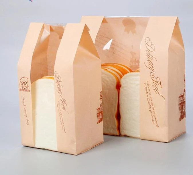 Listo para el envío de muestras gratis bolsas de pan de alta calidad con la ventana, China Wholesale/Supplier 100% reciclable bolsa de papel Kraft