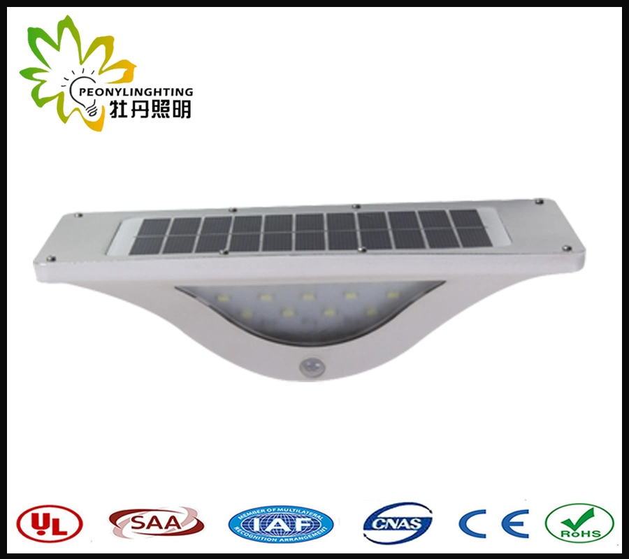 White, 16PCS SMD5730 LED, 4W, 550lm, Solar Wall Lamp with Motion Sensor + Dim Light + Light Control