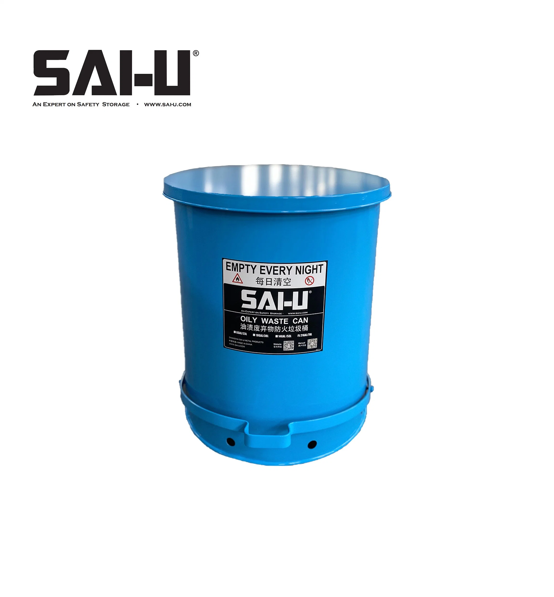 Factory Custom 10 Gal/ 37.8L Oily Waste Can for Oil Trashes, Collect Oily Trashes