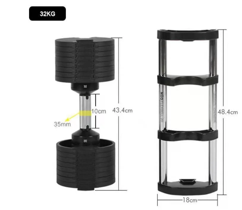 Neue multifunktionale verstellbare Hantel 20kg-32kg-80lb Kraftgeräte kommerzielle Fitnessgeräte