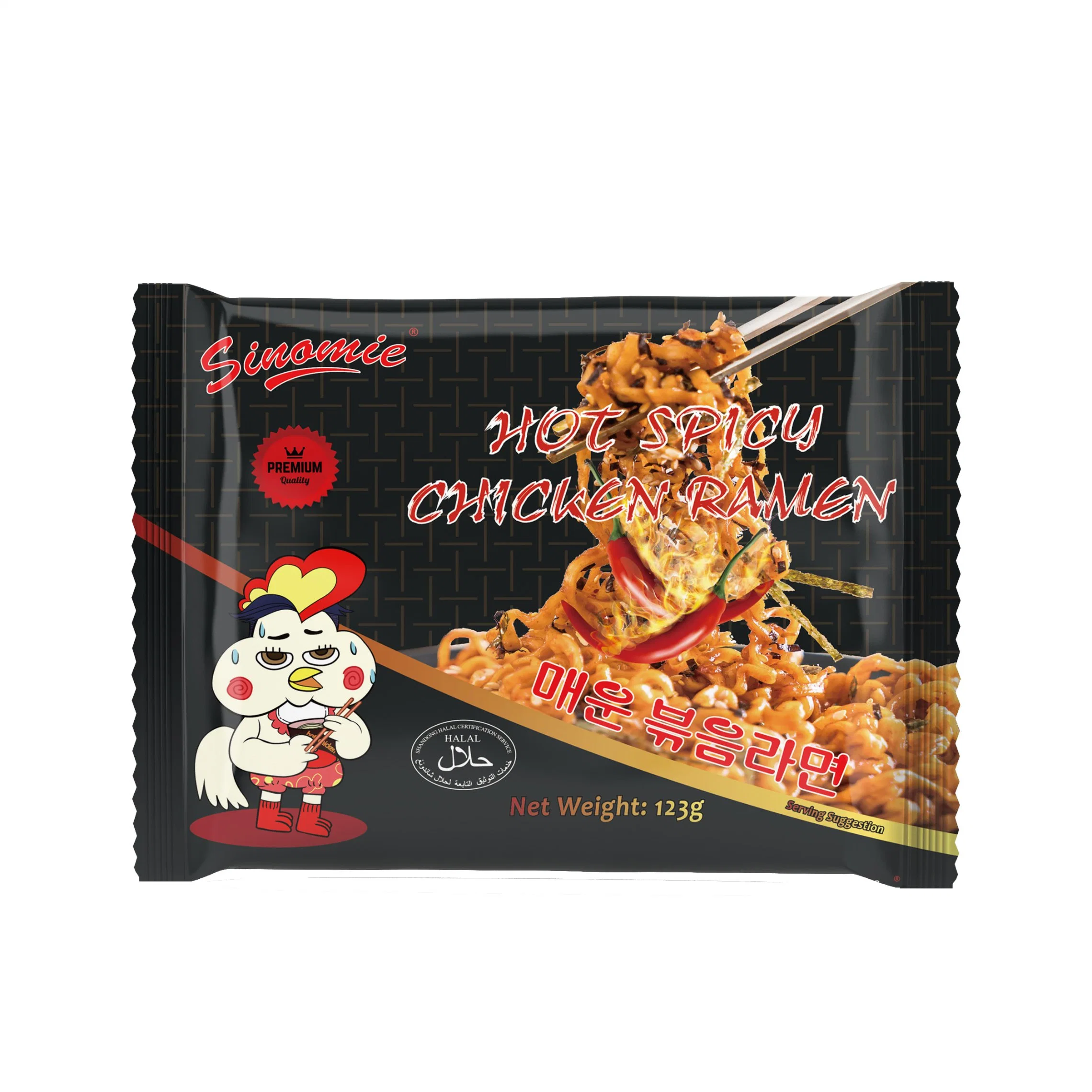 Sinomie Brand Factory Hot 2X würzigen Pfeffer Huhn Geschmack OEM Koreanischer Stil Instant Bowl Ramen Nudeln