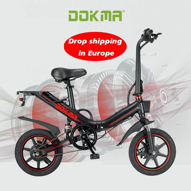 Dokma BV5 12/14/16 Inch Us EU Warehouse Ready to Ship Portable The Small Light Electric Folding Bike with Dual Disc Brakes for Adult and Teens