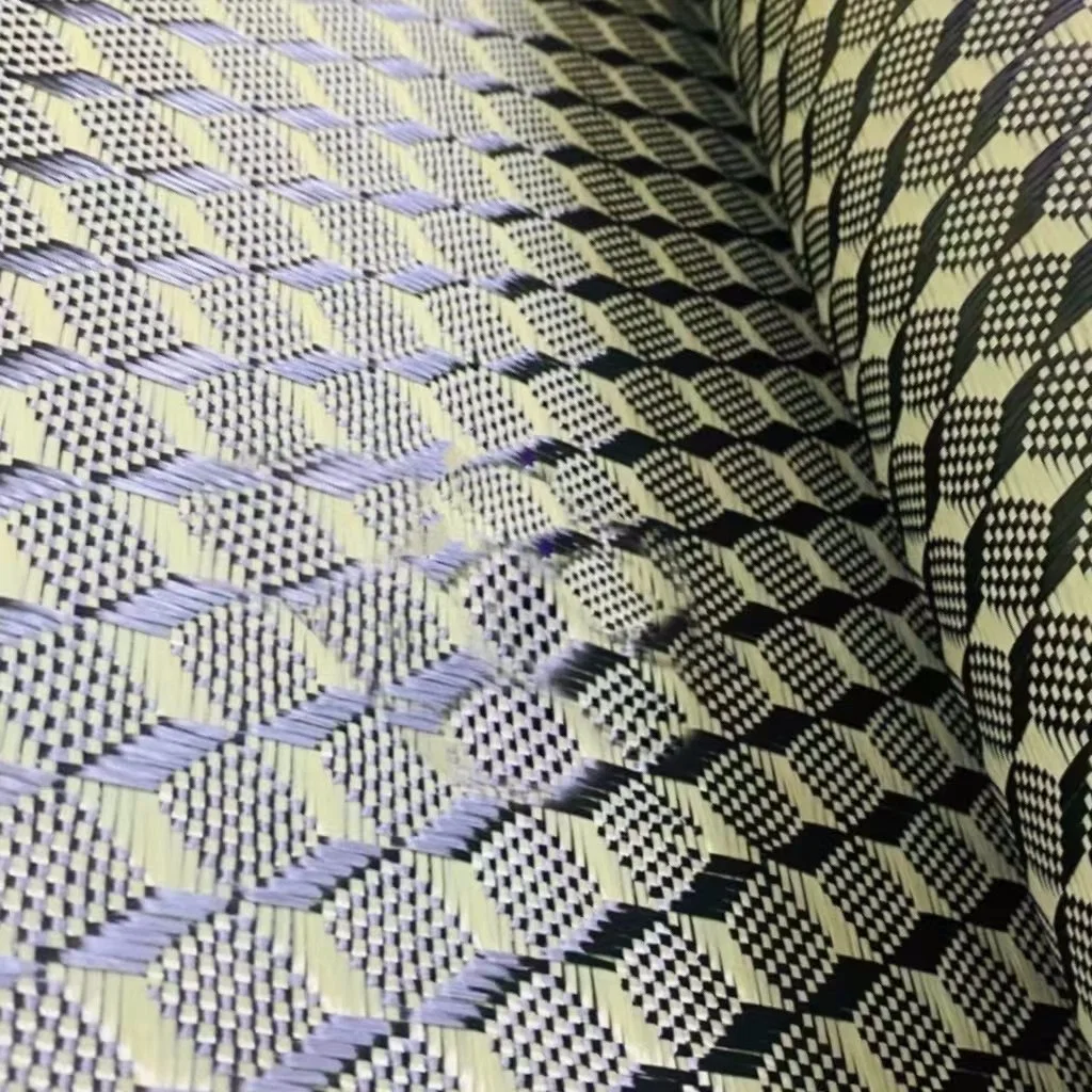 3K 240GSM 3D Cube Shape Weave Carbon Fiber Jacquard Fabric Cloth Carbon Fiber Aramid Fabric