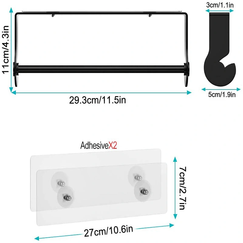 Punching Towel Tissue Rack Nails Self Adhesive Aluminium Alloy Toilet Roll Holder