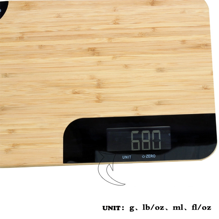 15kg/1g Large Bamboo Platform Electronic Kitchen Scale