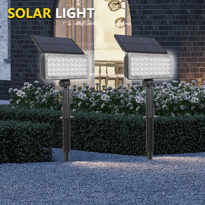 Outdoor Solar Lawn Light 36LED Foldable Garden Light High Bright RGB Villa Garden Ground Plug Flood Light