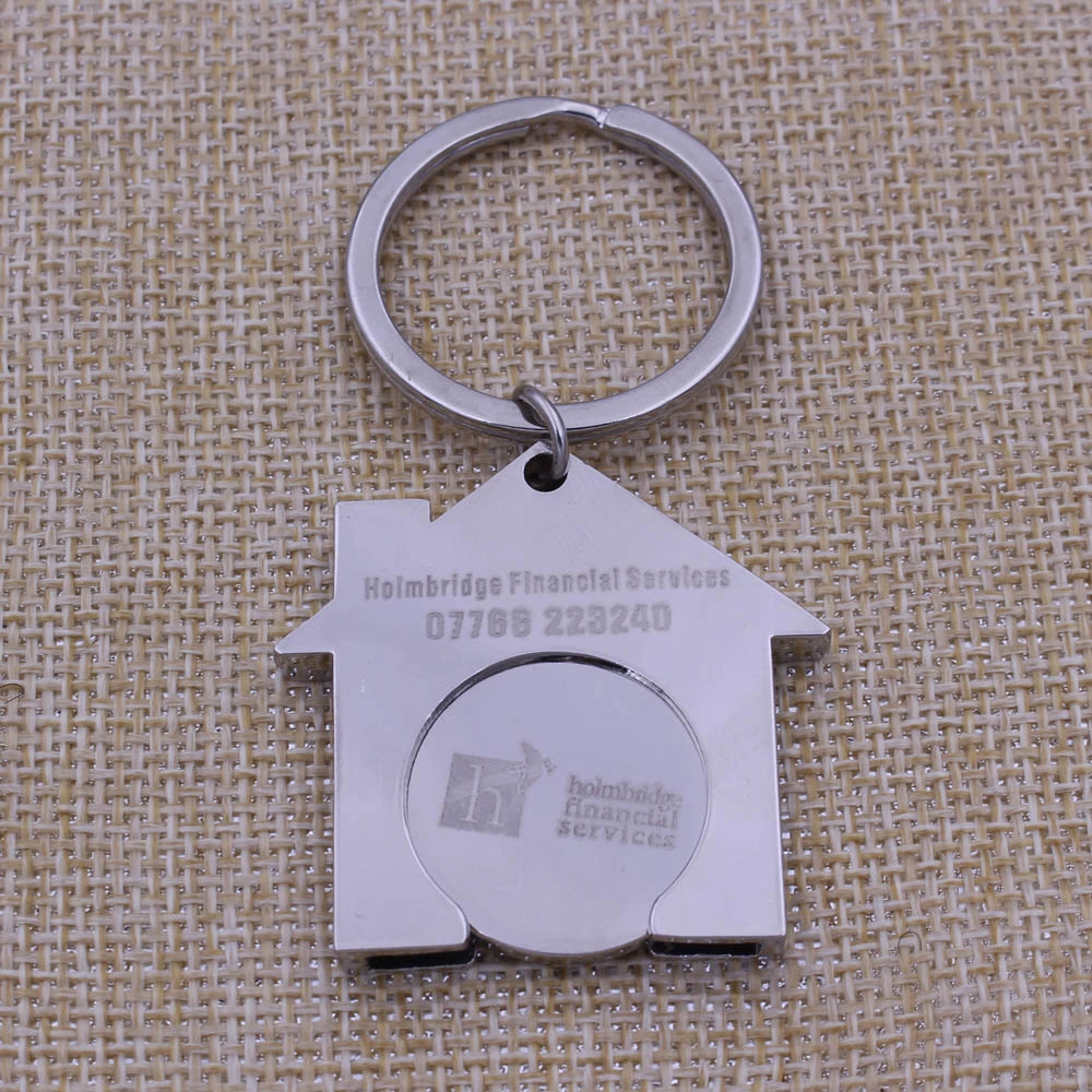 Metal Shopping Trolley Coin Key Ring