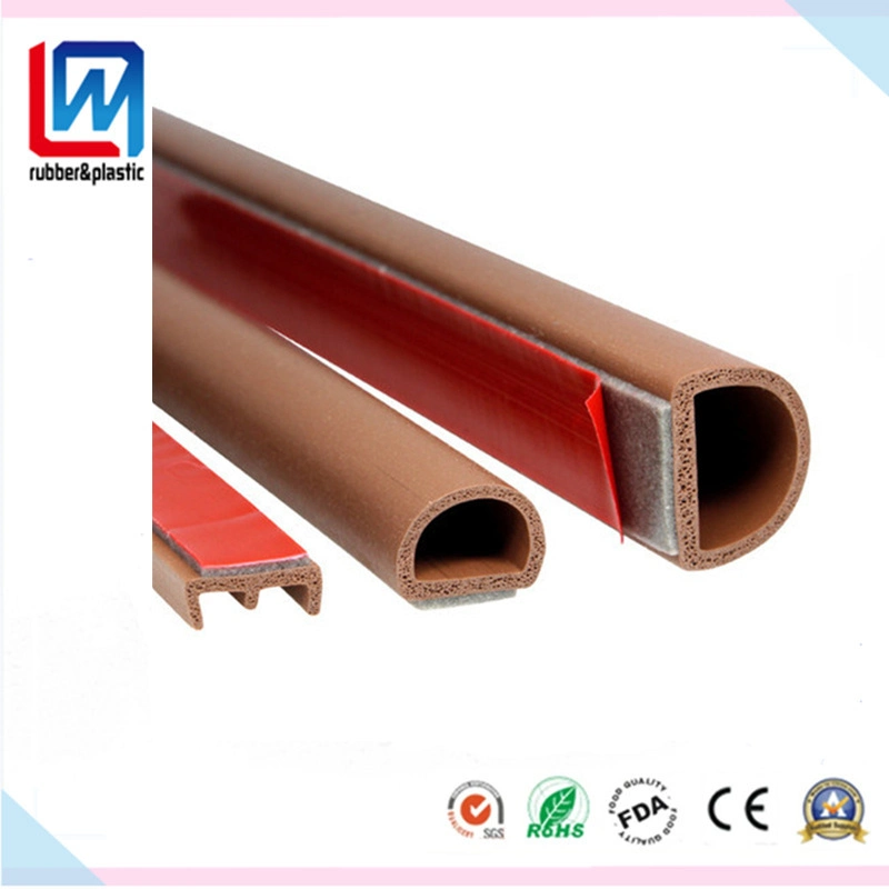 Self-Adhesive D-Shape Sponge/Foam Rubber Seal Strip for Wooden Door