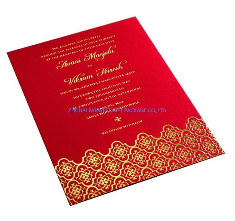 Hot Sale Wedding Invitation Cards with Envelope Custom Printed OEM Wholesale/Supplier Good Quality in Factory Price