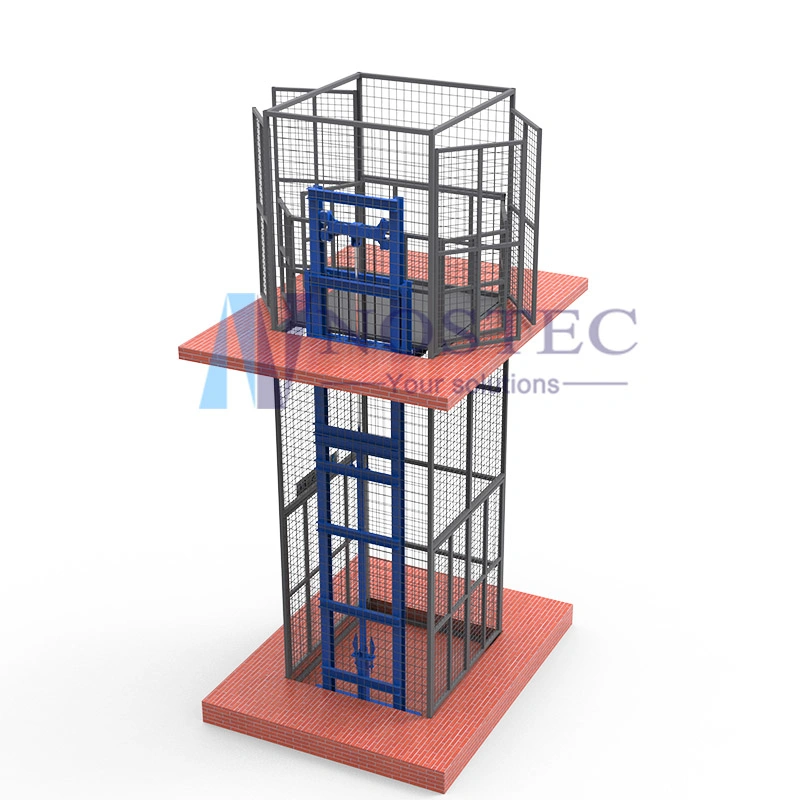 500kg Warehouse Cargo Lift with Mesh Enclosure