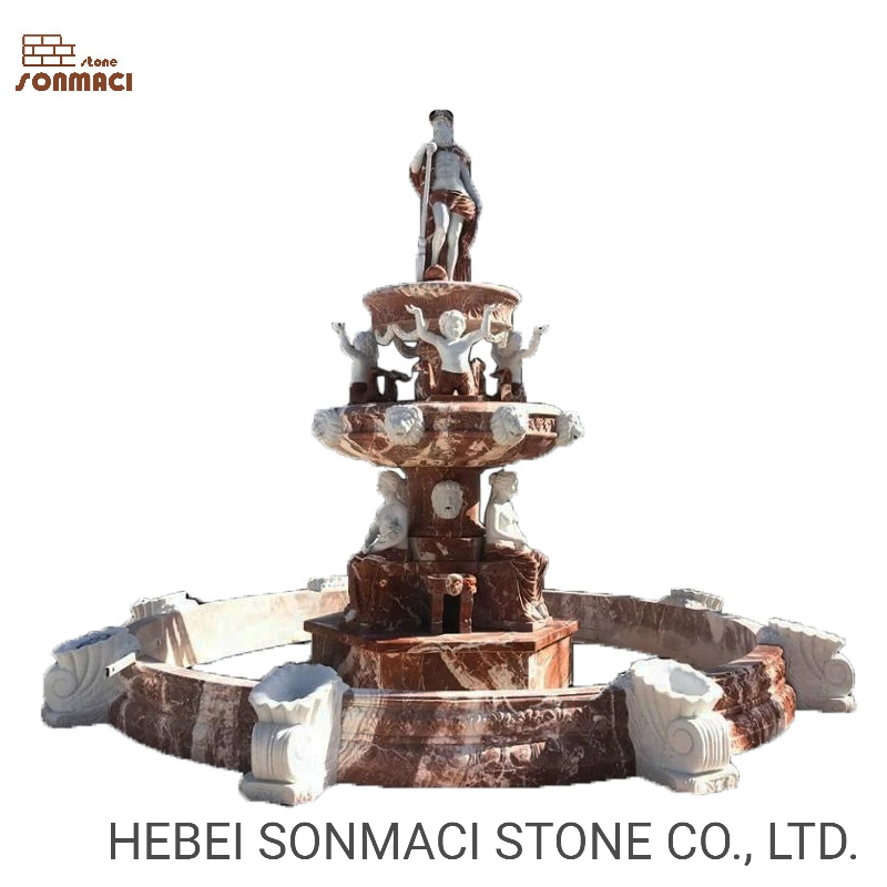 European Style Customized Little Boy Statues Marble Water Fountain