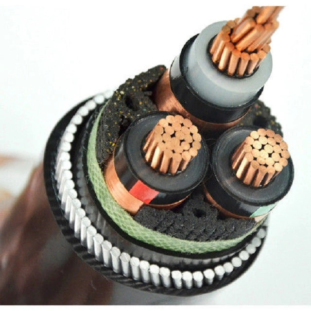 Mv 11kv 24kv 33kv XLPE Power Cable 3 4 Core 25mm2 Copper Steel Wire Armoured Power Cable