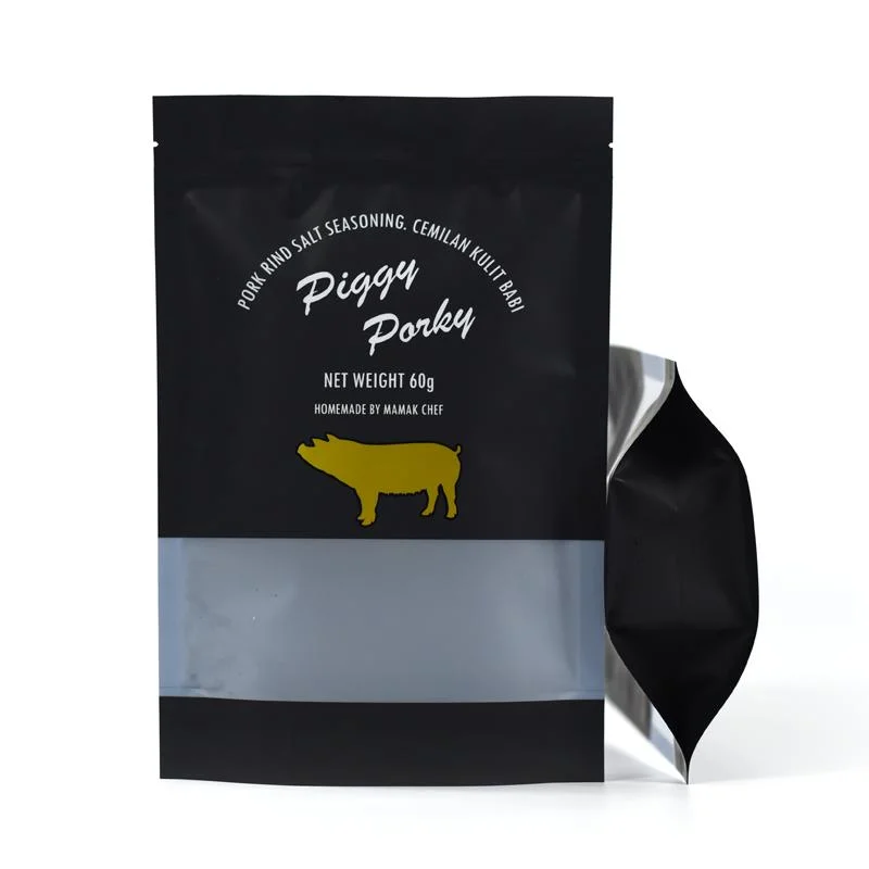 Custom Printed Laminated Reusable Soft Touch Stand up Ziplock Pouch Pet Food Packaging Black Mylar Bags with Clear Window